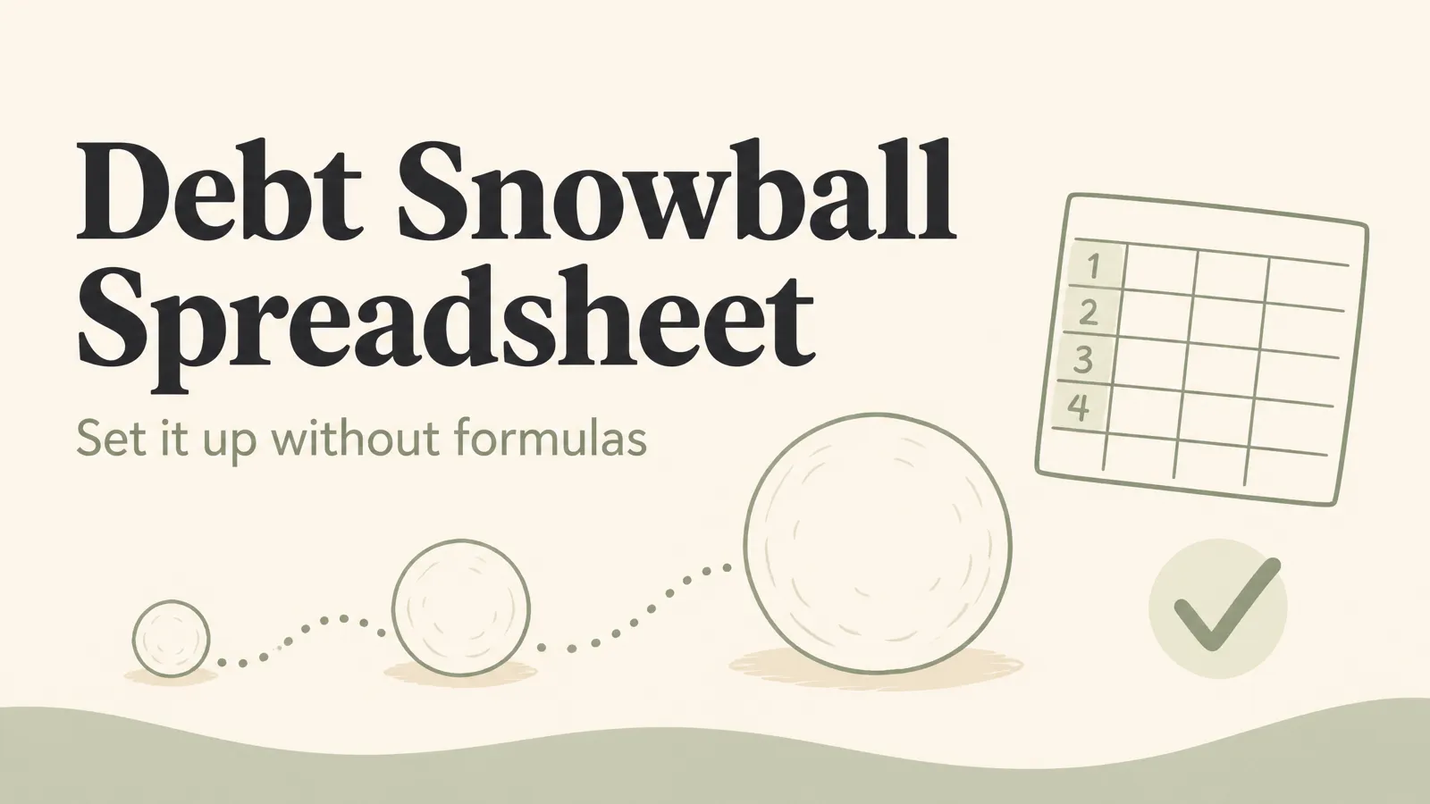 How to Set Up a Debt Snowball Spreadsheet (Without Writing Formulas)